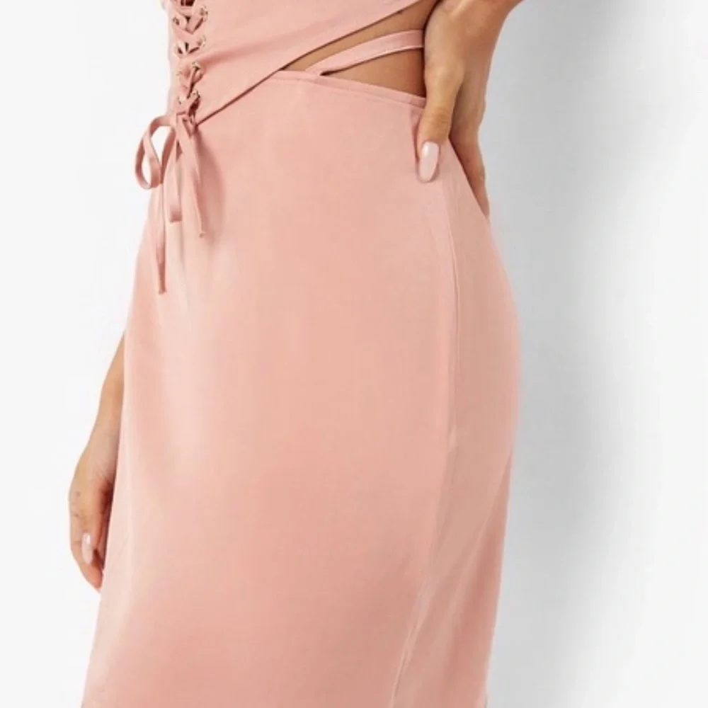 Boohoo Matte Satin Strappy Mini Skirt - Picture 2 of 3